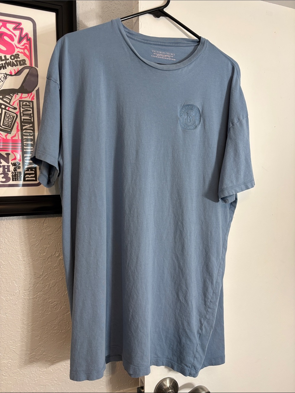 Victoria's Secret Light Blue Crew Neck Sleep Lounge T‑Shirt